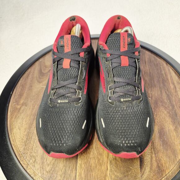 Brooks Mens Ghost 14 GTX Gore-Tex Black/Red Running Shoes Men’s 8.5 Defects - Picture 2 of 11